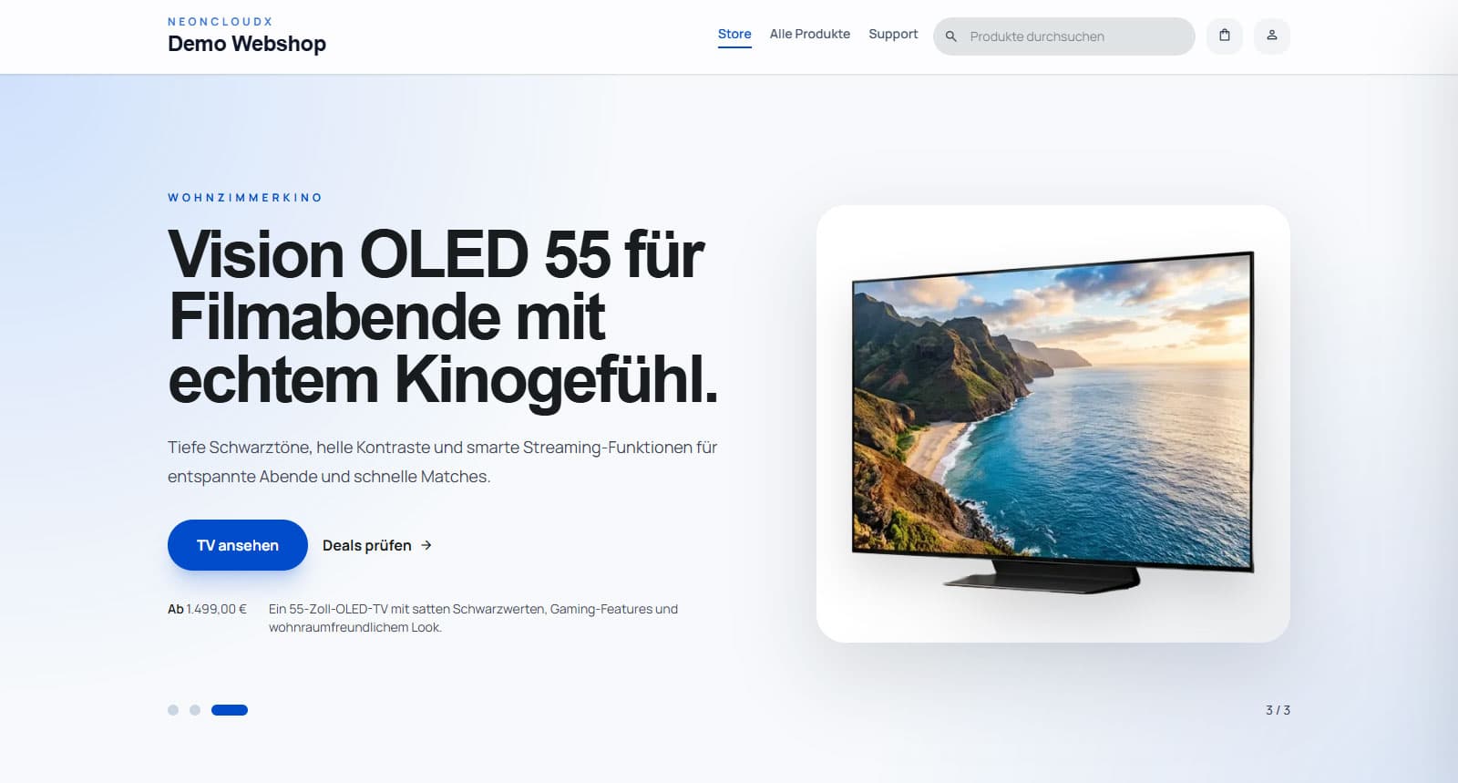 Webshop Übersicht